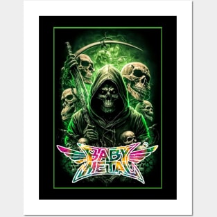 green babymetal skulls Posters and Art